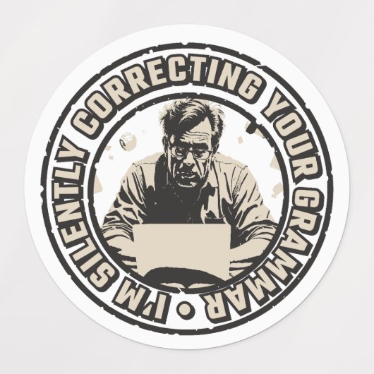 I'm Silently Correcting Your Grammar ラベル (デザイン1)