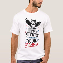 I'm Silently Correcting Your Grammar - Funny Owl Tシャツ