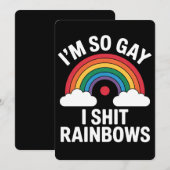 I'm SoゲイレインボウLGBTQおもしろいプライドアリ 招待状 (正面/裏面)