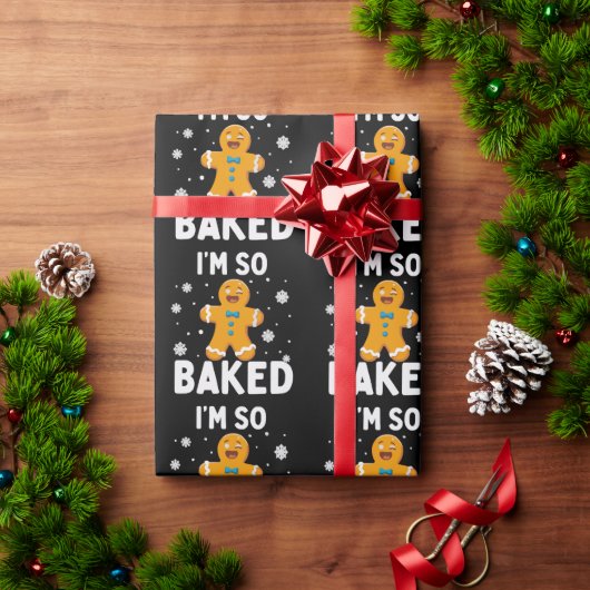 I'm So Baked Gingerbread Man Christmas Cookie Bake ラッピングペーパー (クリスマスギフト)