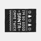 I'm So Good Santa Came Twice Funny Couples Ugly Ch フリースブランケット (正面(横))