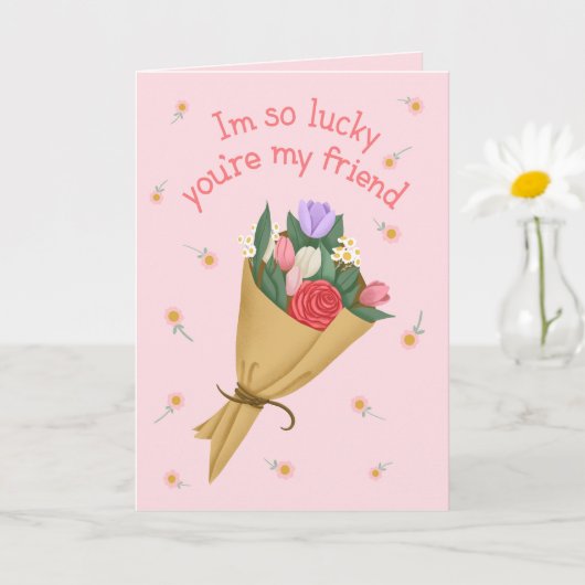 Im So Lucky Youre My Friend - Galentines Day カード (小さな植物)