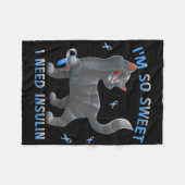 I'm So Sweet I Need Insulin - Diabetes Awareness C フリースブランケット (正面(横))