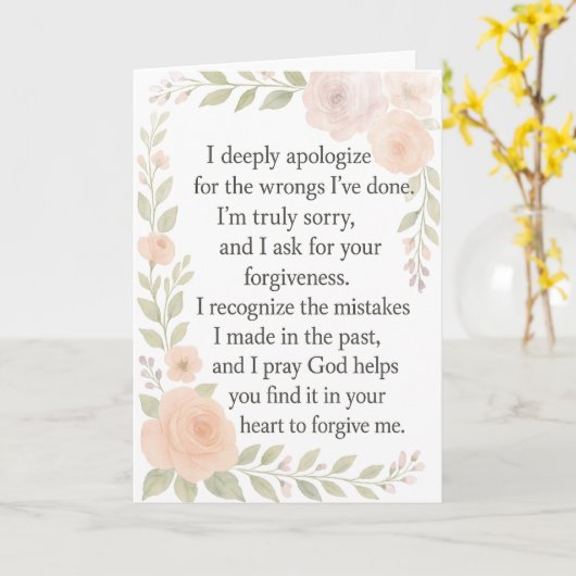 I'm Sorry/Apology\ Forgiveness Floral  カード (黄色い花)