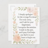 I'm Sorry/Apology\ Forgiveness Floral  シーズンポストカード (正面/裏面)