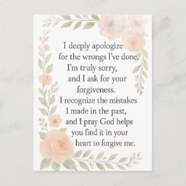 I'm Sorry/Apology\ Forgiveness Floral  ポストカード