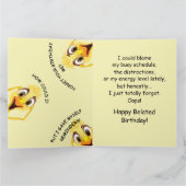 I'm Sorry Little Chicken Belated Birthday White カード (内部)