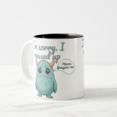 I'm Sorry – Teary-Eyed Cute Monster Apology gift ツートーンマグカップ (正面左)