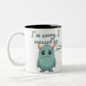 I'm Sorry – Teary-Eyed Cute Monster Apology gift ツートーンマグカップ (左)