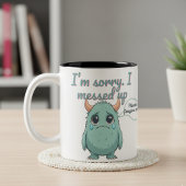 I'm Sorry – Teary-Eyed Cute Monster Apology gift ツートーンマグカップ