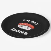 I'm Soy done Kawaii Sushi ペーパープレート (アングル)