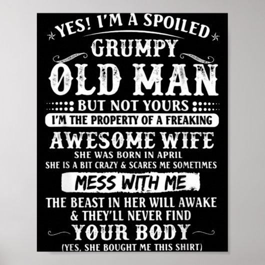 I'm Spoiled Grumpy Old Wife Born ポスター (正面)