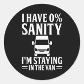 I'm Staying In Tha Van Phasmophobia Funny Drivers  ラウンドシール (正面)