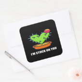 Im Stuck On You Cactus Cute Plant Design  スクエアシール (封筒)
