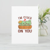 Im Stuck On You Cactus Succulent Valentines Day Cu シーズンカード (スタンド正面)