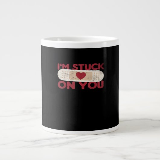 Im Stuck On You Funny Band Aid Nurse Gift Playful  ジャンボコーヒーマグカップ (正面)