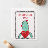 I'm Stuck On You Funny Kids Valentine's Day Card ノートカード (正面/裏面インサイチュ)