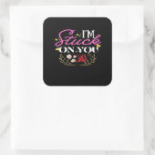 Im Stuck On You Happy Valentines Day Heartfelt Quo スクエアシール (バッグ)