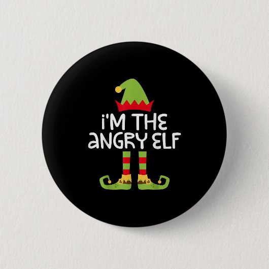 I'm The Angry Elf Matching Christmas Elf Shirt 缶バッジ (正面)