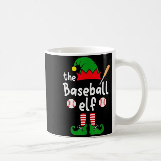 I'm The Baseball Elf Christmas Family Matching Paj コーヒーマグカップ (右)