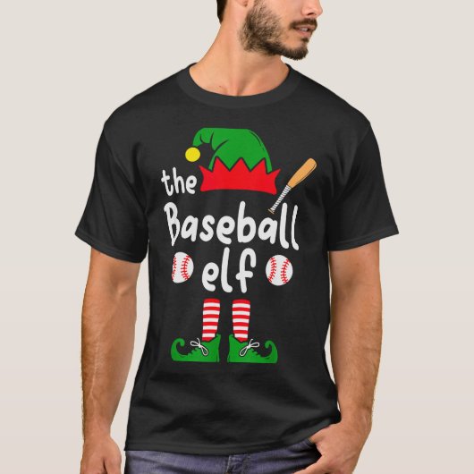 I'm The Baseball Elf Christmas Family Matching Paj Tシャツ (正面)