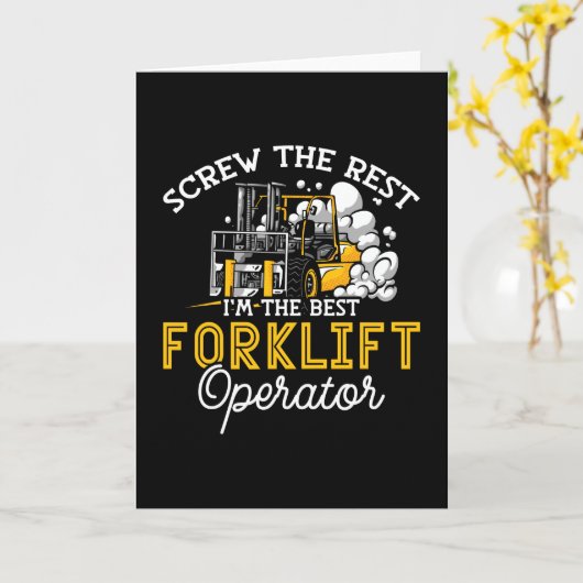 I'm The Best Forklift Operator Driver Worker Truck カード (黄色い花)