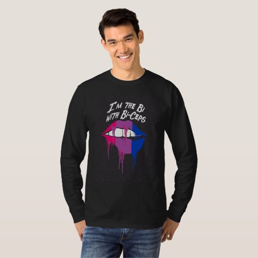 Im the Bi with Biceps Bisexual LGBTQ Bi Pride LGBT Tシャツ (正面フル)