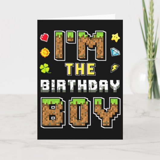I'm The Birthday Boy Gamer Pixel Birthday Party Ma カード (正面)