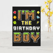 I'm The Birthday Boy Gamer Pixel Birthday Party Ma カード (黄色い花)
