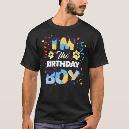 I'm The Birthday Boy Graphhic Lovely Cartoon Dog A Tシャツ (正面)