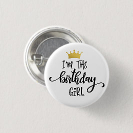 "I'm the Birthday Girl" クラウン 缶バッジ