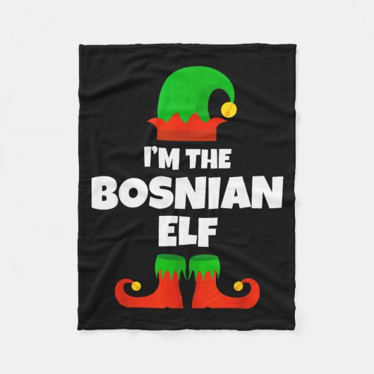 I'm The Bosnian Elf Family Pajama Christmas Funny  フリースブランケット (正面)