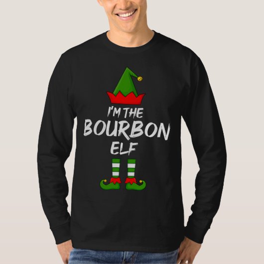 I'm The Bourbon Elf Family Christmas Funny Gift Dr Tシャツ (正面)