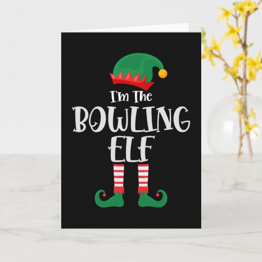 Im The Bowling Elf Matching Christmas カード (黄色い花)
