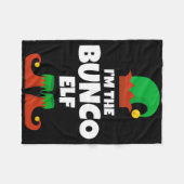 I'm The Bunco Elf Family Pajama Christmas Funny Bu フリースブランケット (正面(横))