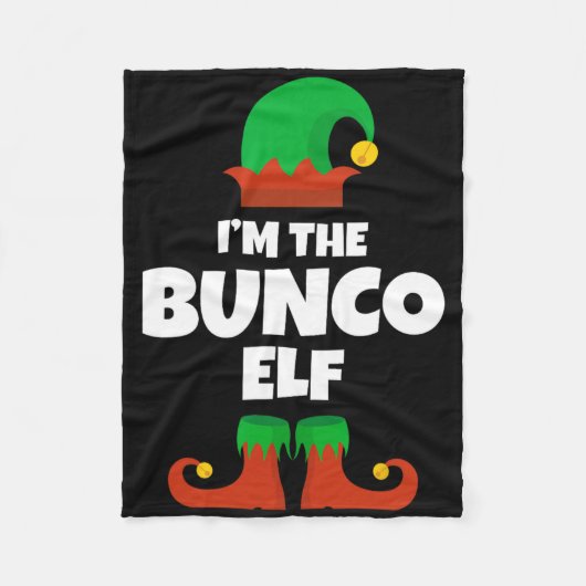 I'm The Bunco Elf Family Pajama Christmas Funny Bu フリースブランケット (正面)