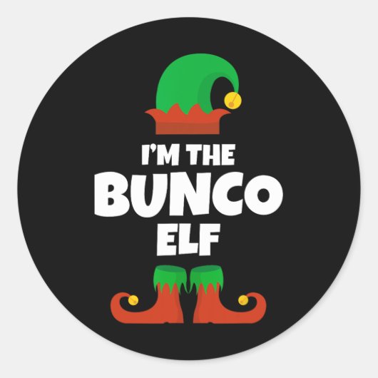 I'm The Bunco Elf Family Pajama Christmas Funny Bu ラウンドシール (正面)