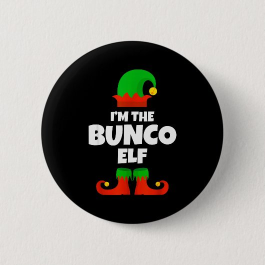 I'm The Bunco Elf Family Pajama Christmas Funny Bu 缶バッジ (正面)