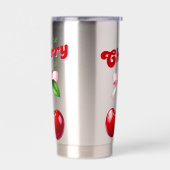 I'm the Cherry on Top - Kirschen mit rosa Schleife 保温保冷タンブラー (左面)