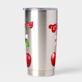 I'm the Cherry on Top - Kirschen mit rosa Schleife 保温保冷タンブラー (右面)