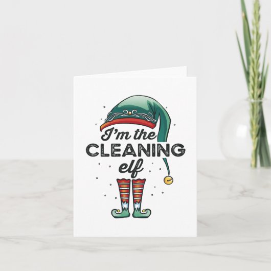 I'm the Cleaning Elf Christmas Gift Xmas カード (正面)