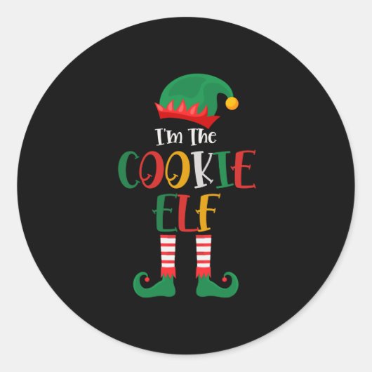 Im The Cookie Elf Matching Christmas ラウンドシール (正面)