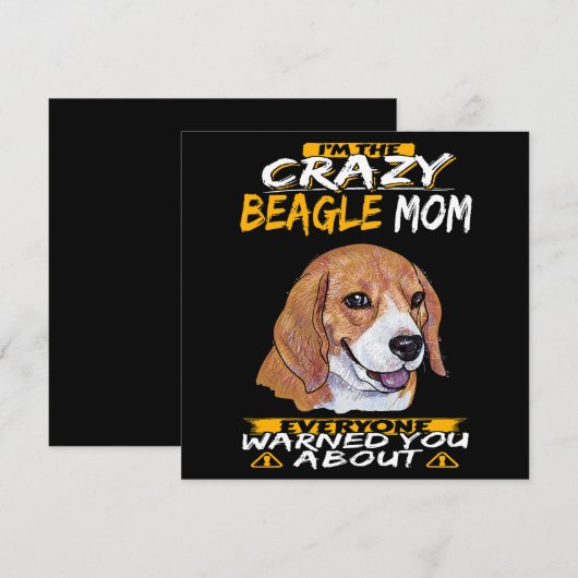 I'm The Crazy Beagle Mom 招待状 (正面/裏面)