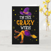 I'm The Crazy Witch Funny Halloween Matching Group カード (黄色い花)