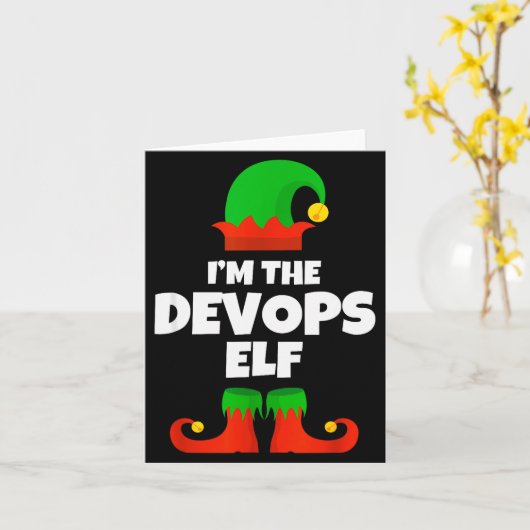 I'm The Devops Elf Family Pajama Christmas Enginee カード (黄色い花)
