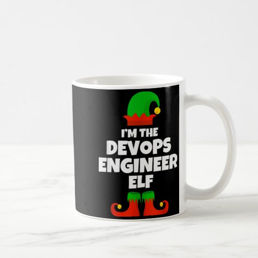 I'm The Devops Engineer Elf Family Pajama Christma コーヒーマグカップ (右)