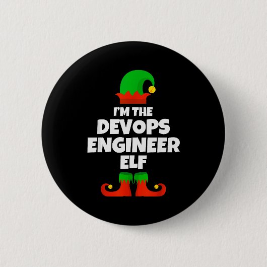 I'm The Devops Engineer Elf Family Pajama Christma 缶バッジ (正面)