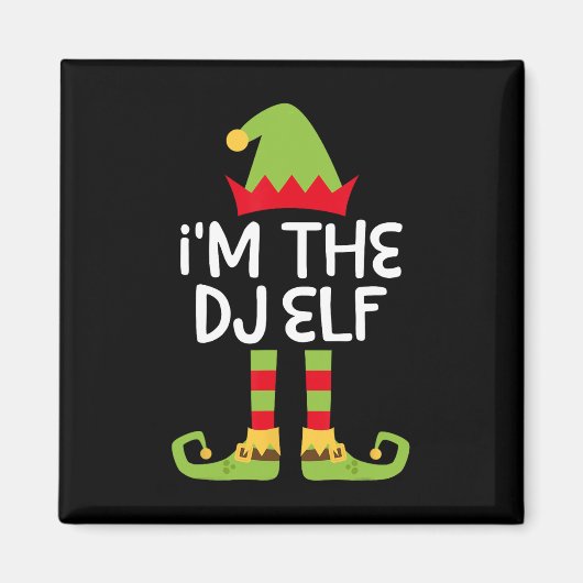 I'm The Dj小妖精や小人マッチングクリスマス小妖精や小人 マグネット (正面)