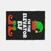 I'm The Elevator Elf Family Pajama Christmas Funny フリースブランケット (正面(横))