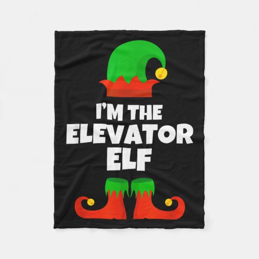 I'm The Elevator Elf Family Pajama Christmas Funny フリースブランケット (正面)